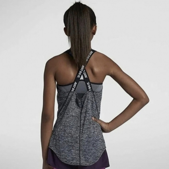 Nike Dri FIT Elastika Training Tank Top Youth  Small Girl Grey NWT 052024 - Picture 3 of 9
